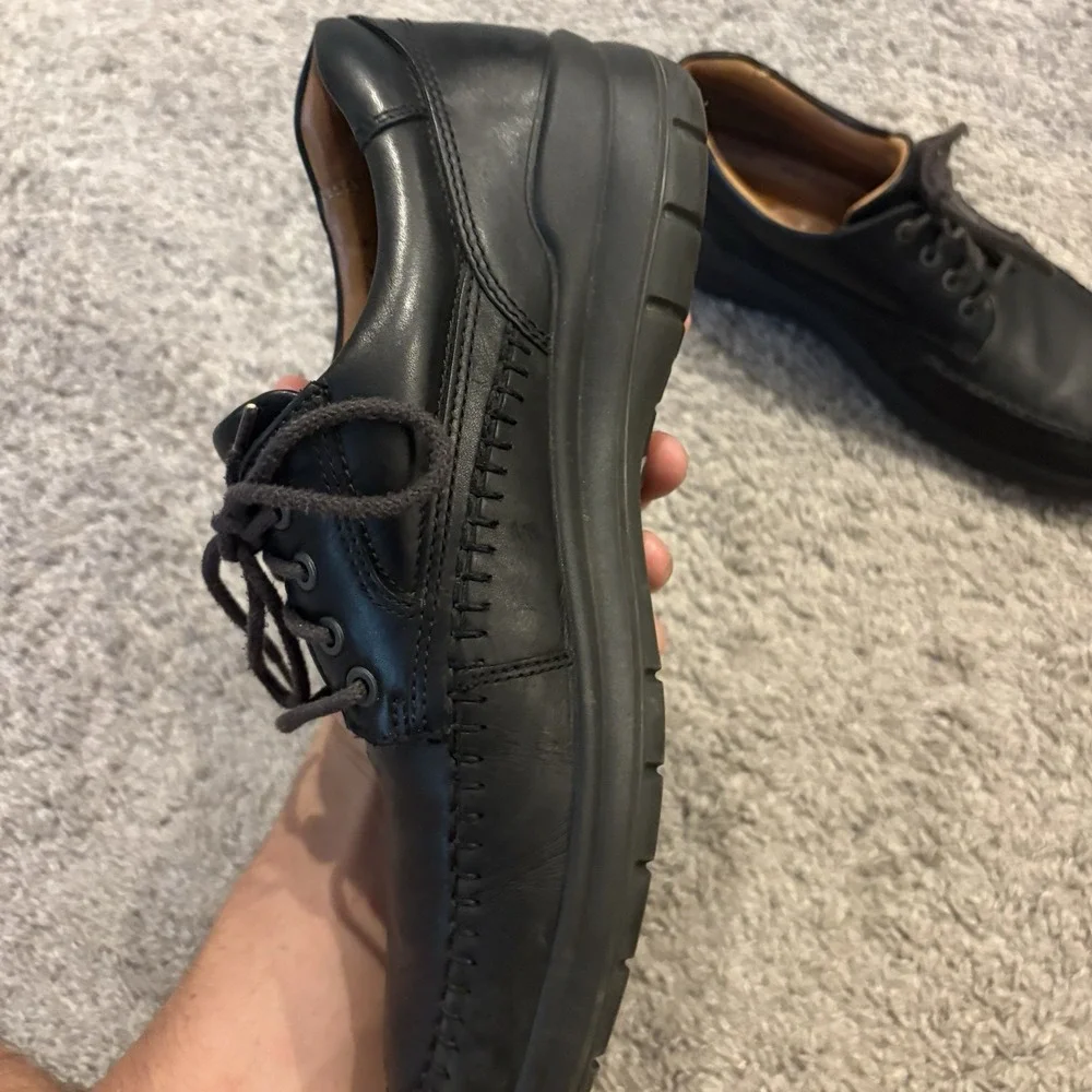 Ecco Seawalker Shoes Mens Size 10 / 44 Black Leather Oxford Casual Comfort Golf
